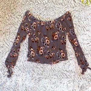 Sky & Sparrow Off Shoulder Long Sleeve Top